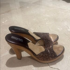 Michael Kors Glittery Brown Mules